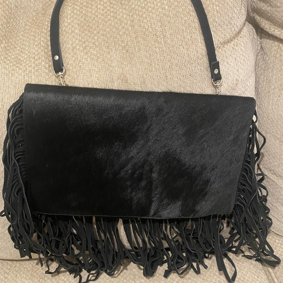 Bajalia Yamini Calf Hair Fringe Shoulder Bag - Picture 5 of 8